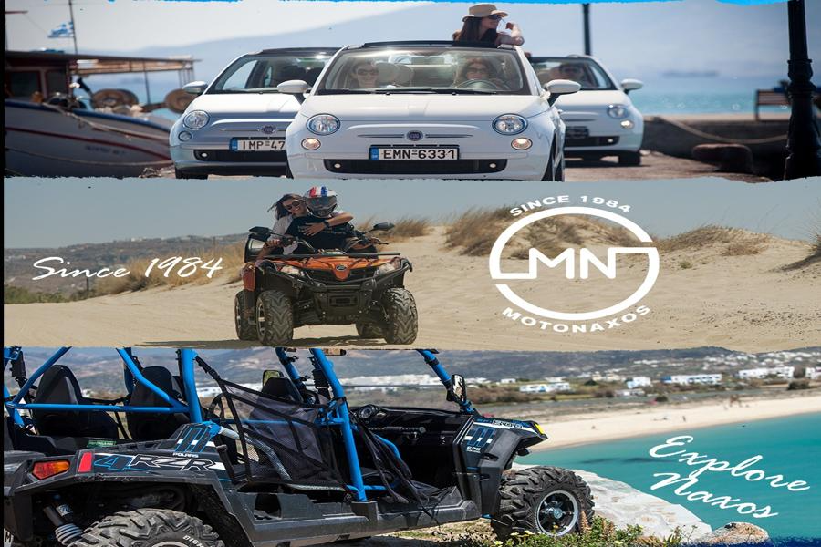 Location de véhicule à Naxos pour explorer l'île à votre rythme, louez une voiture, un buggy, un ATV, ou un quad pendant vos vacances à Naxos. - ©Motonaxos