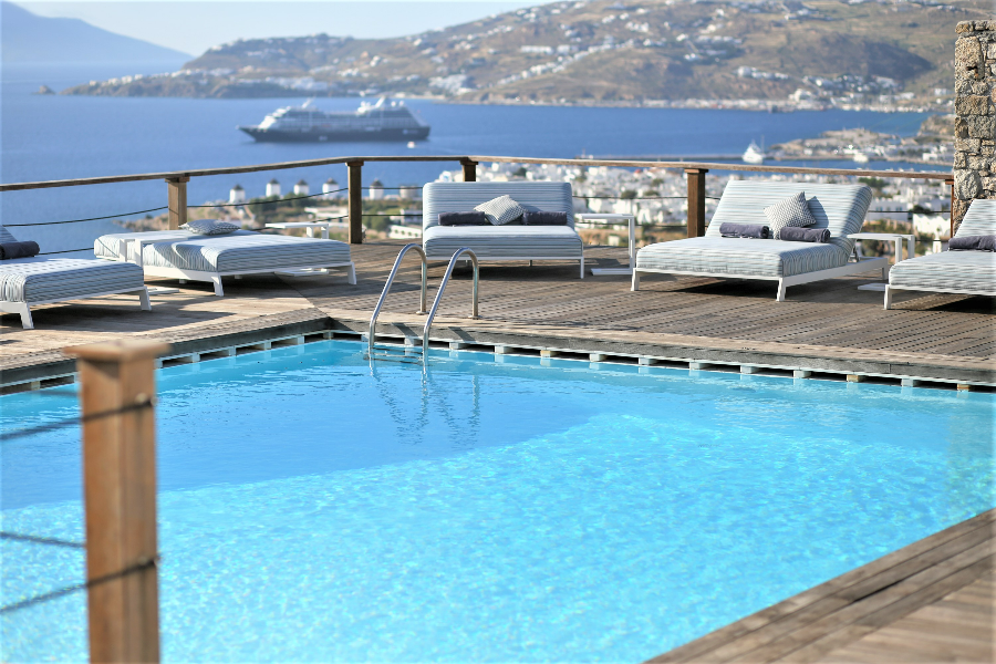 swimming pool over Mykonos - ©Tharroe of Mykonos