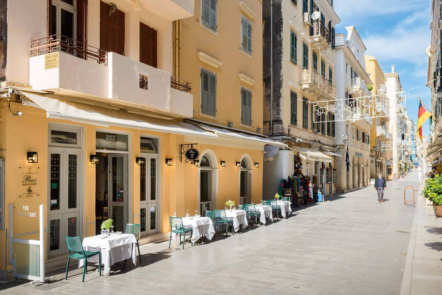 Rex Restaurant terrace in Corfu Town