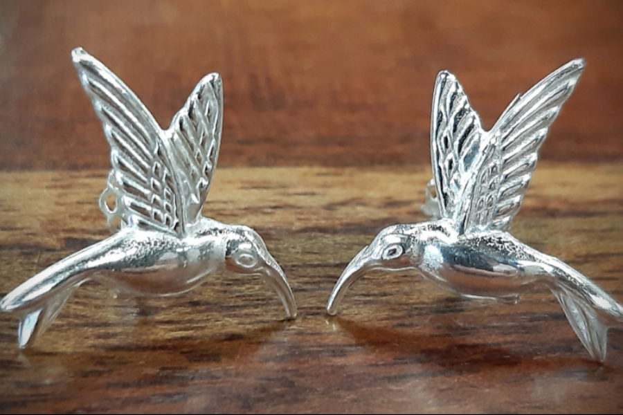 Boucles pou colibri argent artisanat local - ©LeCoffret