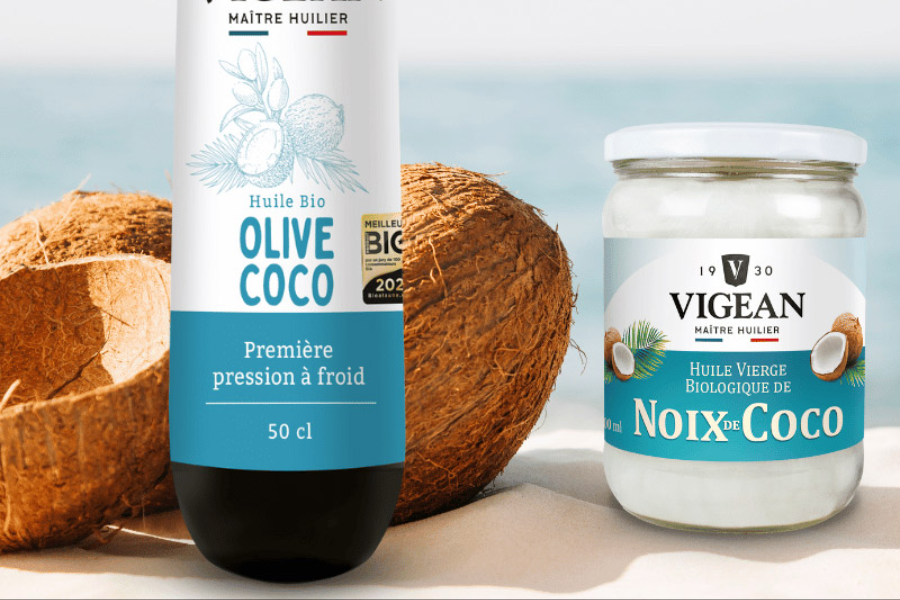 Huile de noix de coco vierge biologique Vigean - ©Huilerie Vigean