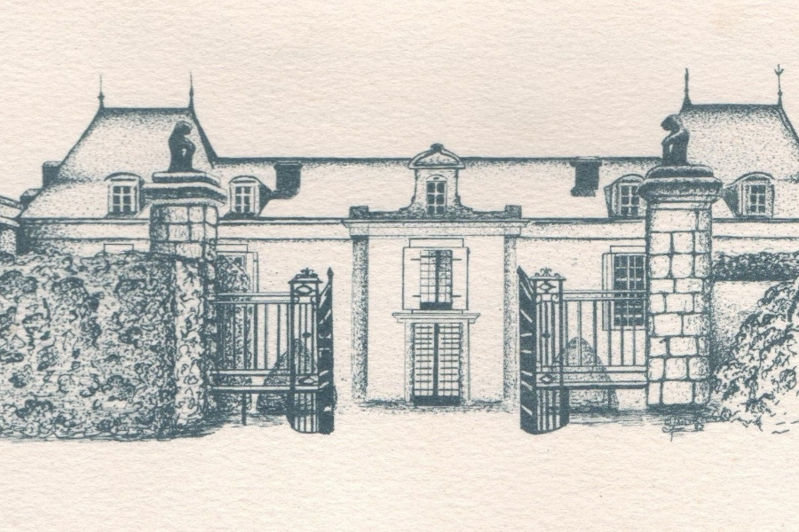 Dessin représentant la façade du Château de la Pommerie - ©bdewitt