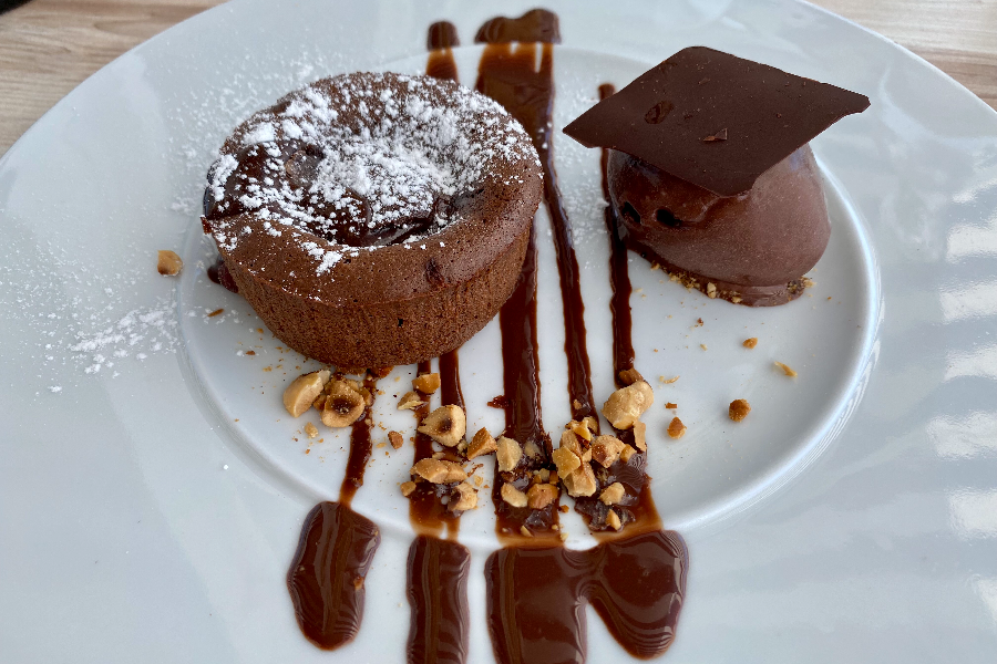 Pendant au chocolat noisettes grillées
