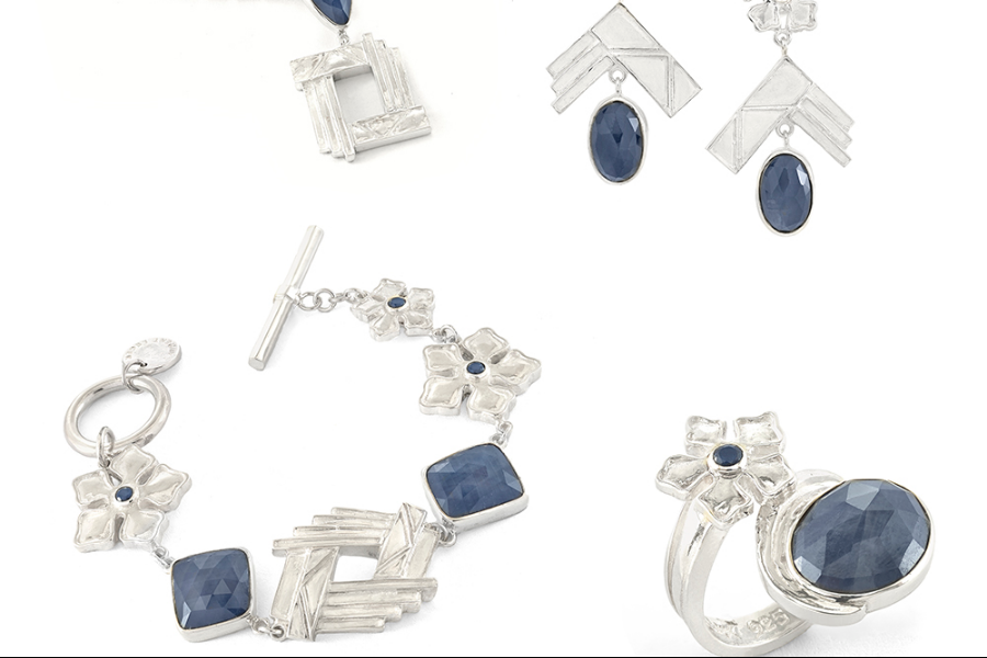 Les Jardins de Bali, argent sterling et sapphire. - ©laurentlegerjewellery