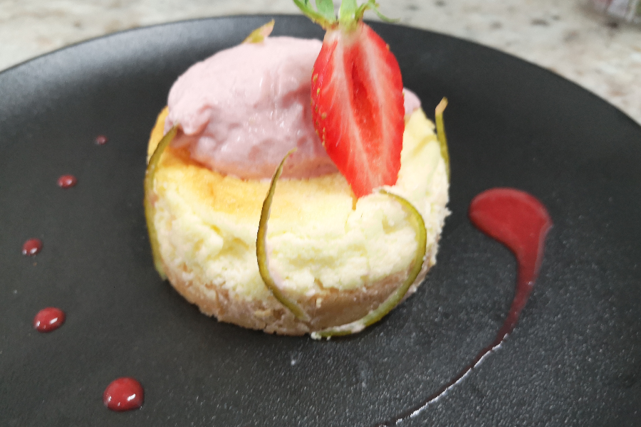 Cheesecake citron vert-fraise