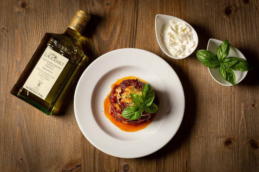 Parmigiana di Melanzane at our farm restaurant