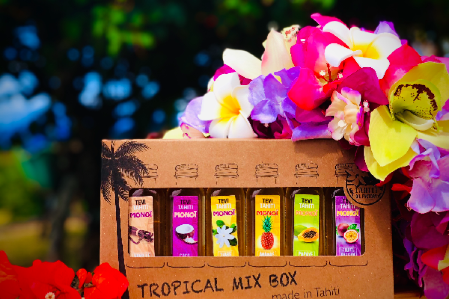 TROPICAL MIX BOX assortiment de Monoï ,idéal comme cadeau - ©Sarl Tahitioilfactory