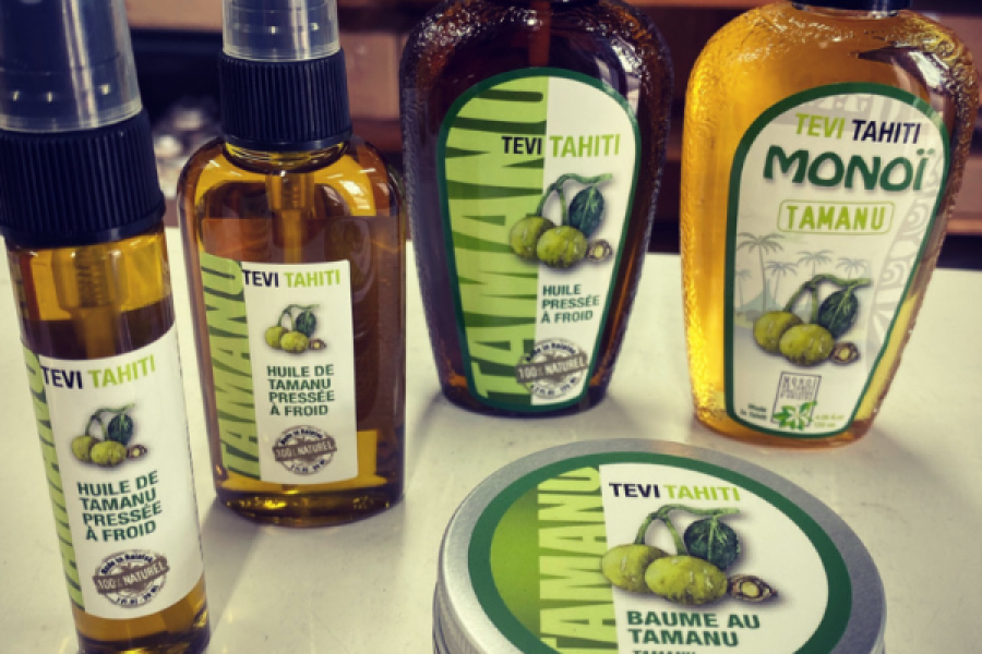 Gamme TEVI TAHITI ,huile de Tamanu 100% Naturelle - ©Sarl Tahitioilfactory