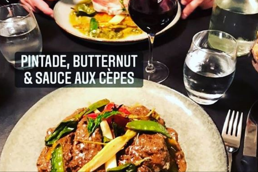 Pintade, butternut et sauce au cèpes - ©LA TABLE DE LA BASTIDE