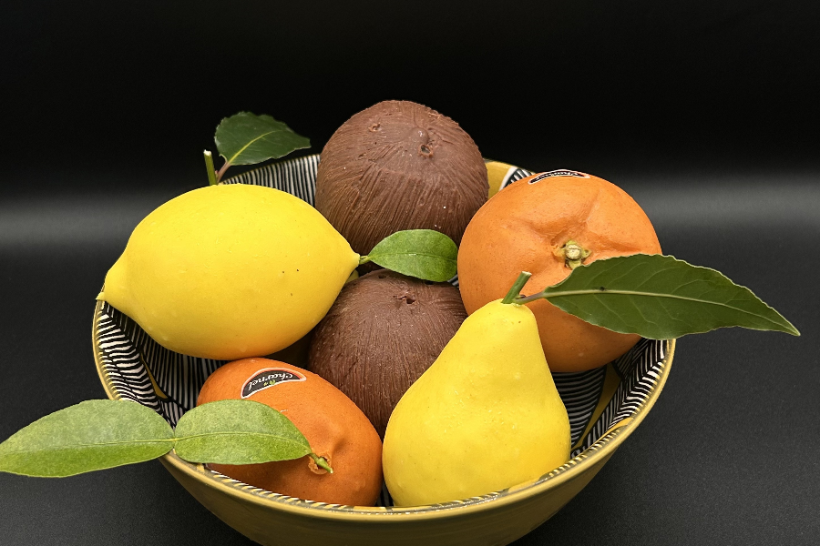 Dessert : presque fruits by Axel (coco, citron, poire, orange, mangue) - ©Restaurant La Belle Epoque