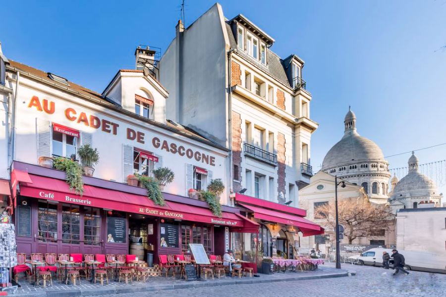 Facade du restaurant Montmartre Au Cadet de Gascogne spécialités Françaises - ©Restaurant Au Cadet de Gascogne