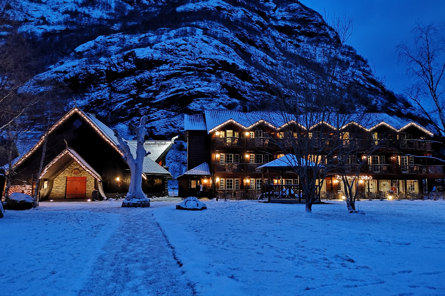 Flåmsbrygga hotel en hiver - ©Flåmsbrygga