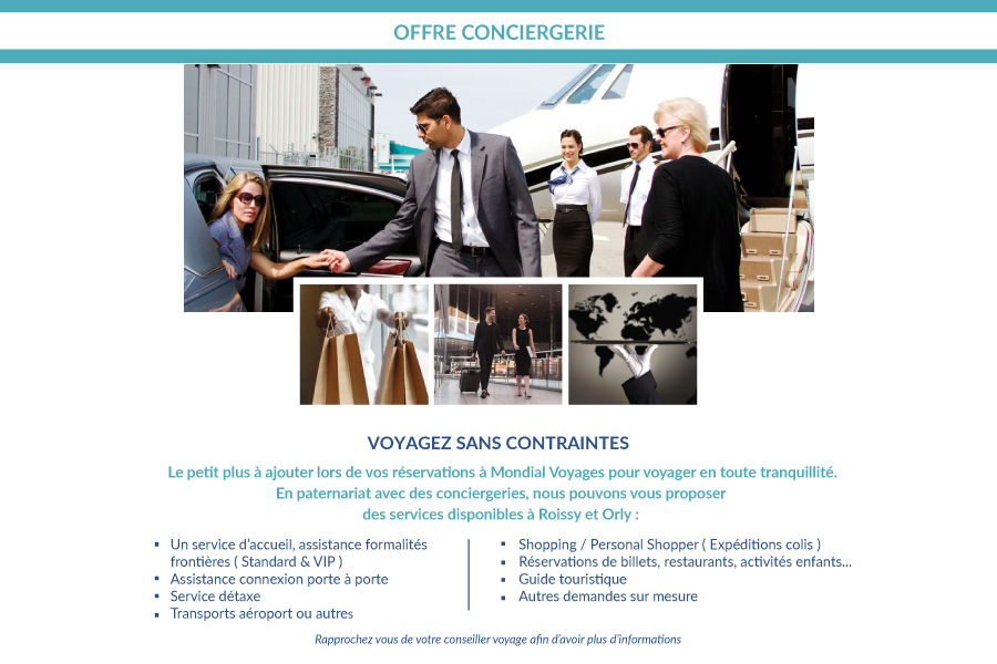 Offre conciergerie - ©MONDIAL VOYAGES