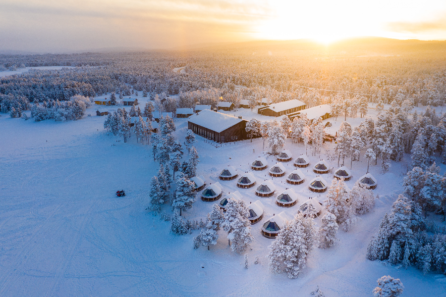 Wilderness Hotel Inari drone view winter - ©Wilderness Hotel Inari