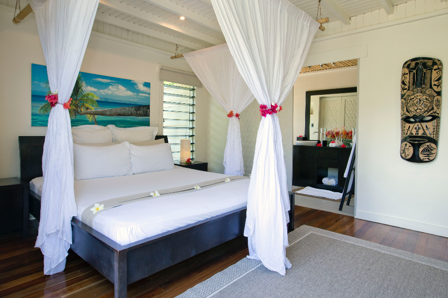 Beach Villa bedroom - ©Taveuni Palms Resort