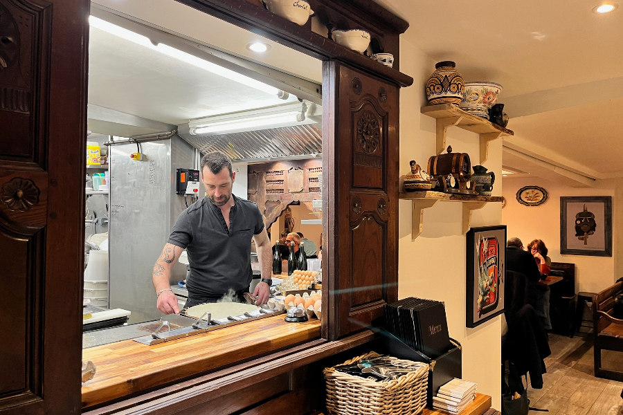 Crêperie Au vieux Quimper ouvert matin et soir au centre-ville.