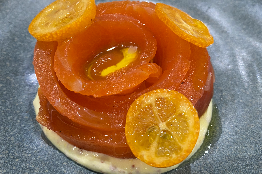 Gravlax de Truite du Ciron, Sauce à la moutarde d'orléans - ©François Szpala
