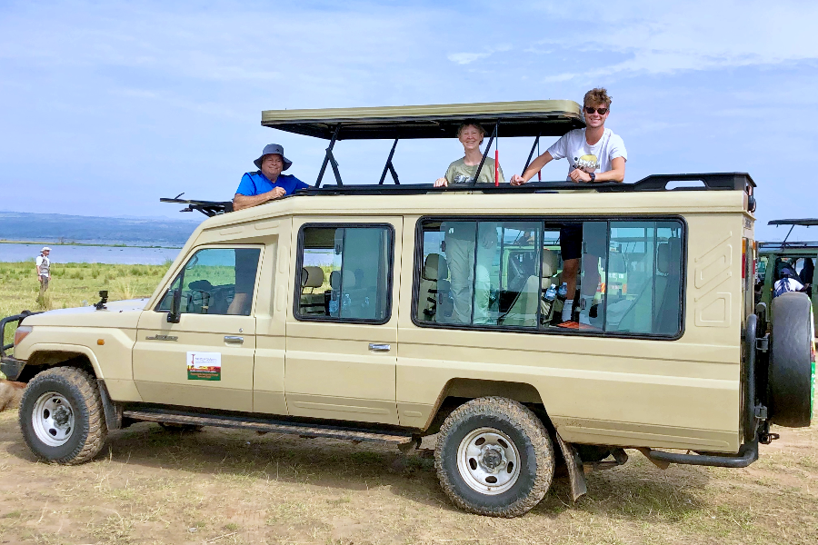 During a picnic breakfast at the the hippo pool in Murchison Falls National Park