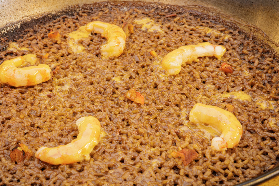 Arroz de gambas al ajillo