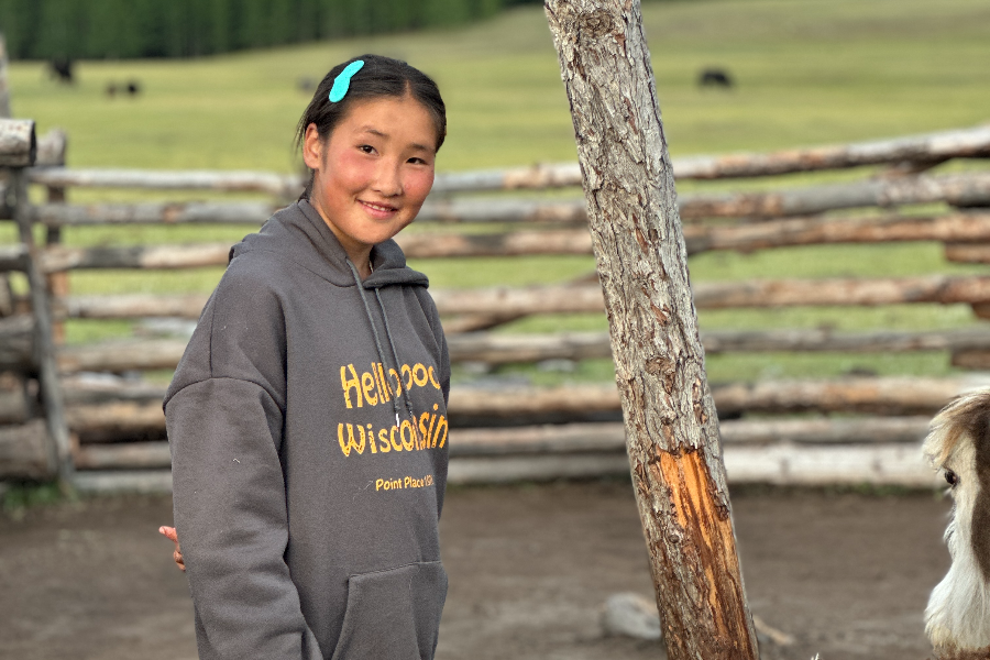 Nomadic girl looking after her cow - ©TTR Mongolia