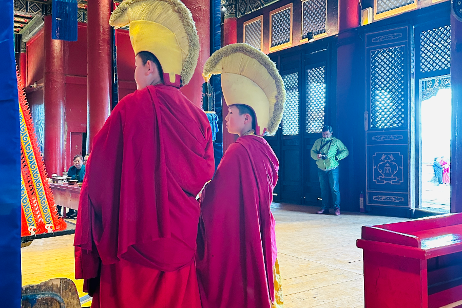 Monks in the Monastery of Amarbayasgalant