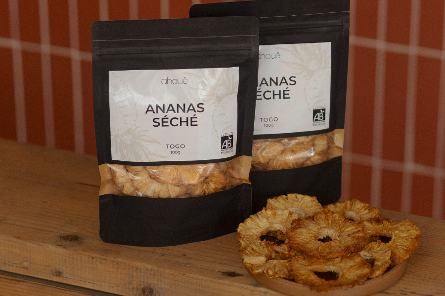 Ananas séché bio à retrouver dans l'épicerie fine de Wassaï