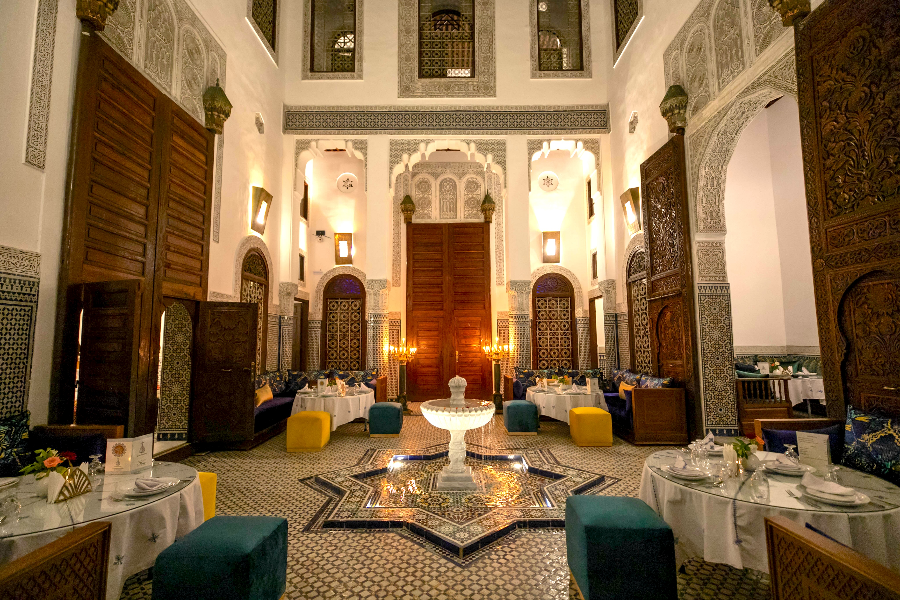 Riad Fes Ziyat patio nuit