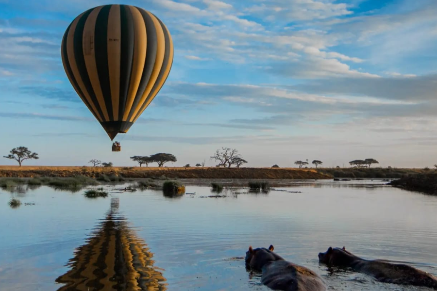 Vol en montgolfière dans le Serengeti