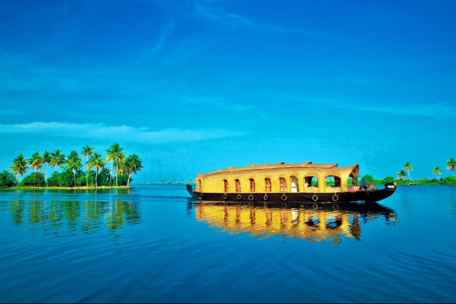 Houseboat on Backwaters and Tea Gardens of Munnar
