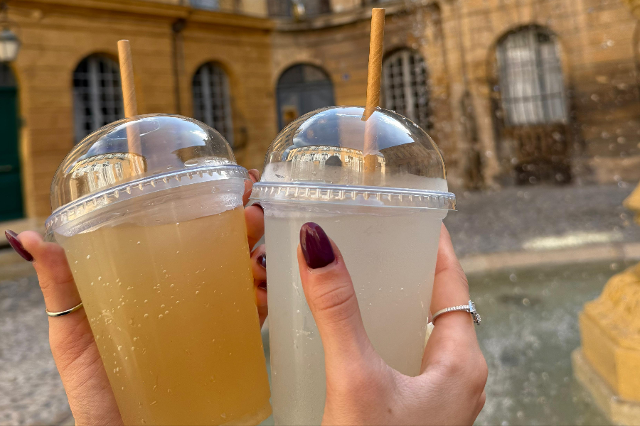 Laissez-vous tenter par notre citronnade maison ou bien notre thé glacé maison.