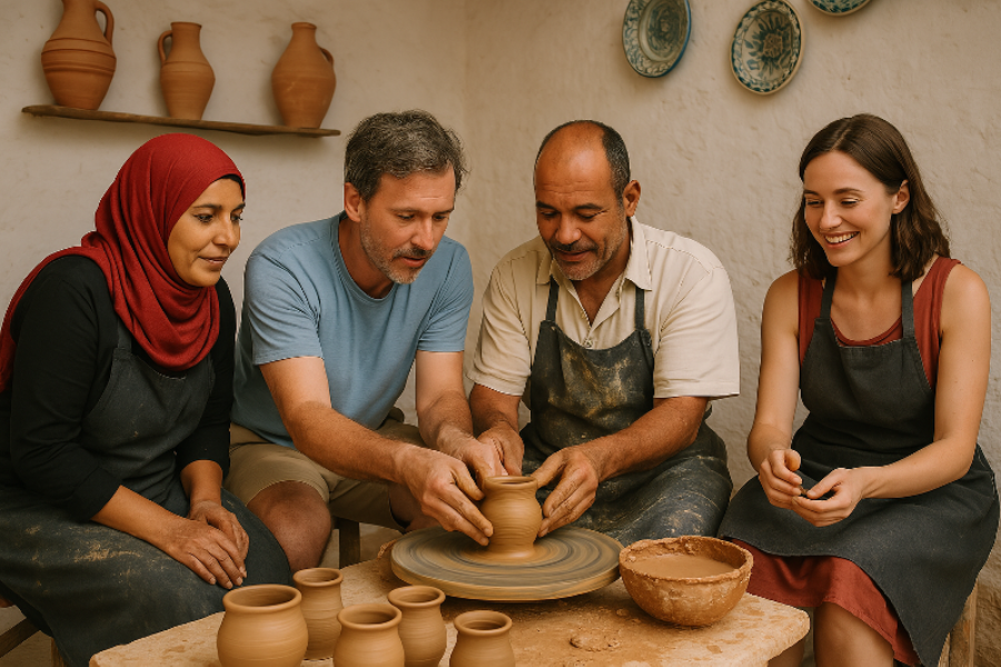 Tunisie chez l'habitant association cours de poterie