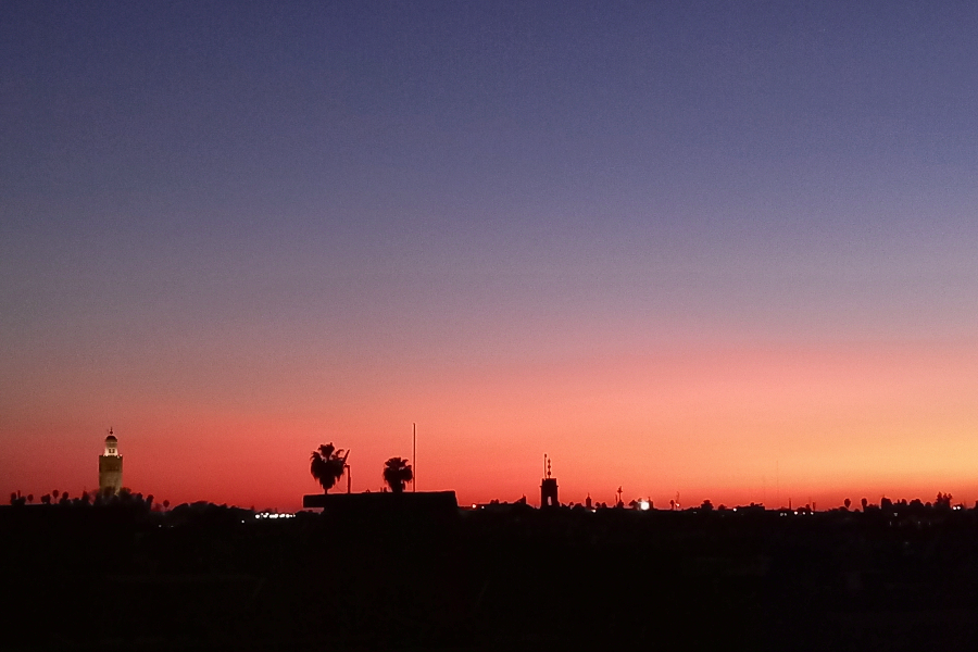 Sunset de notre 3ème terrasse - ©Riad Cherrata