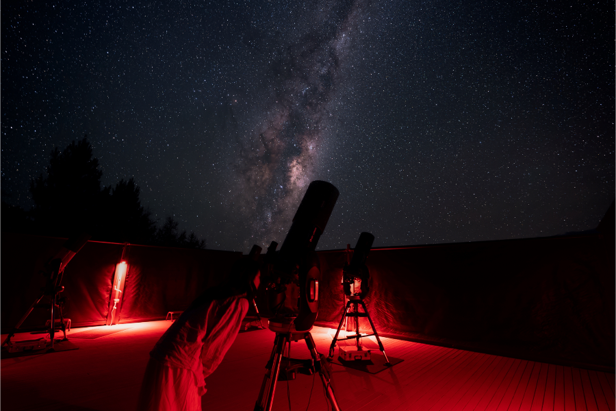 Star gazing on the star gazing deck at Tekapo Springs