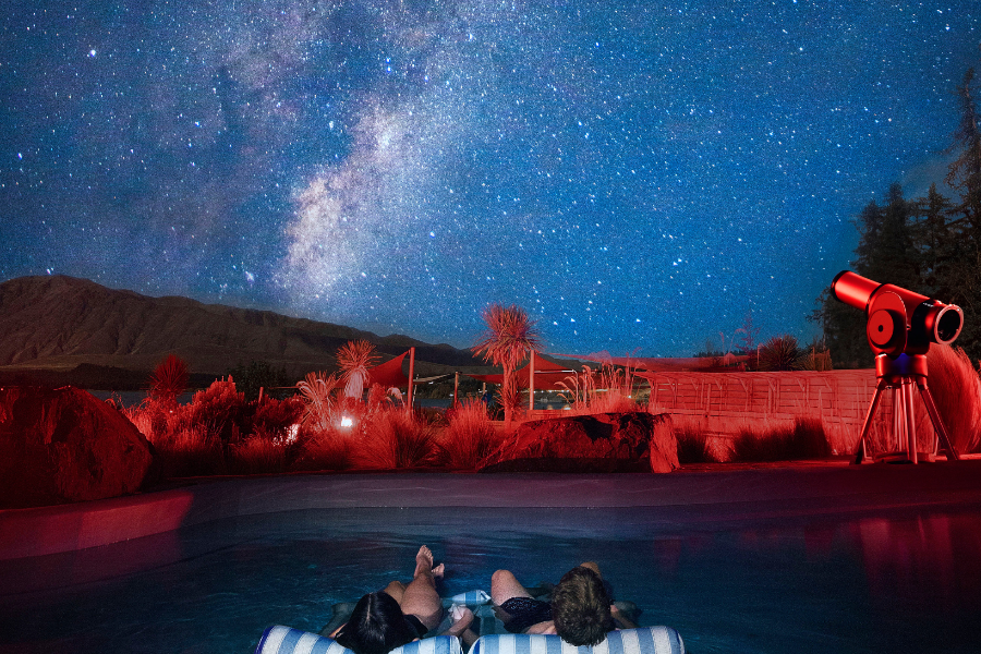 Star gazing in the hot pools