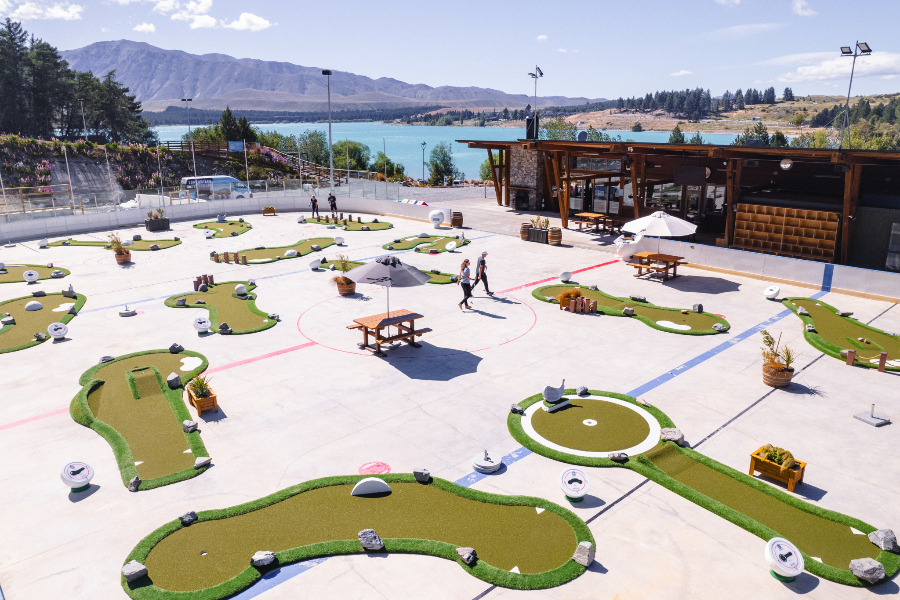 18-hole mini golf course during summer