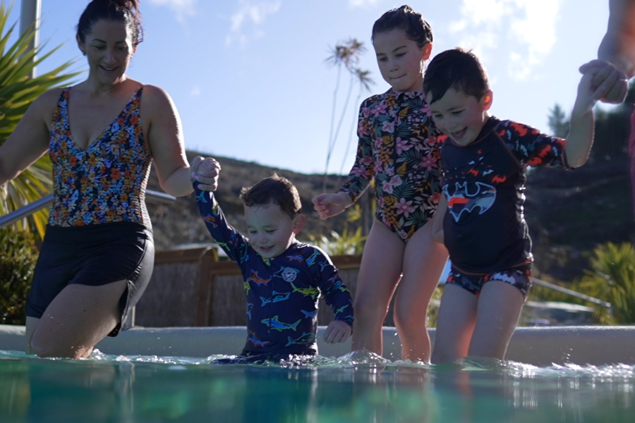 Family fun in the hot pools