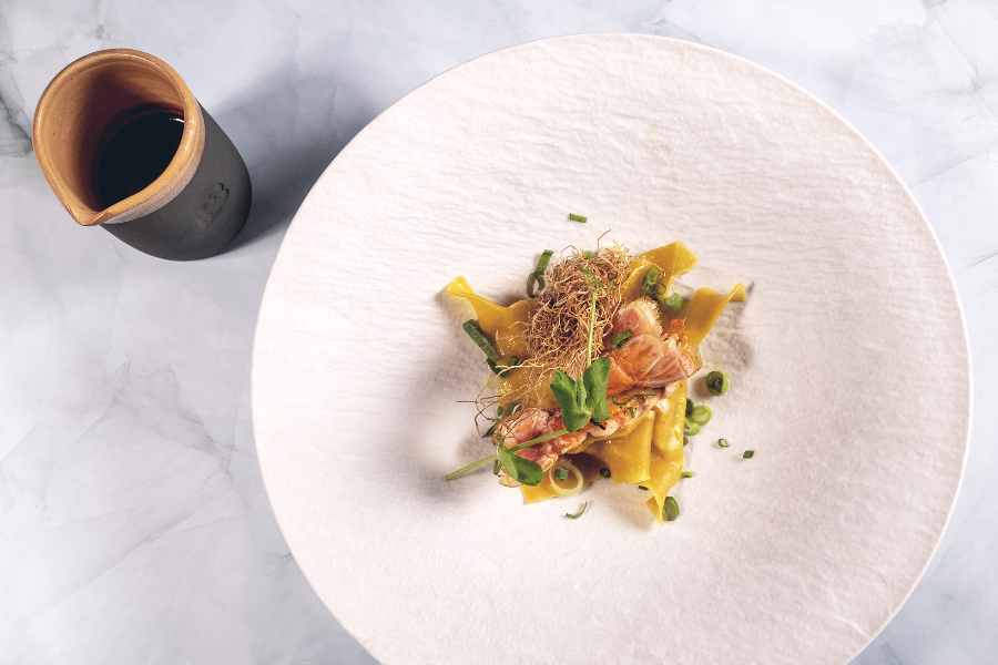 Ravioles de cochon et langoustines - Beau Rivage