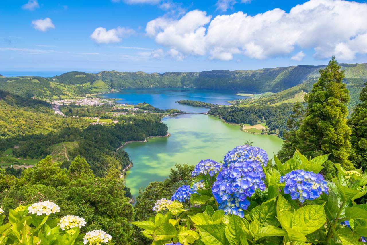Sete Cidades crater lakes on São Miguel, Azores