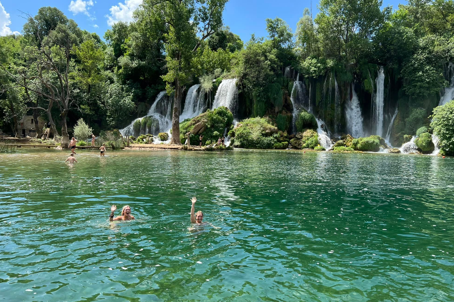 Kravice falls swimming - ©swimming, waterfalls